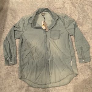 Calvin Klein Women’s Light Blue Denim Long Sleeve Shirt Size Small New With Tags